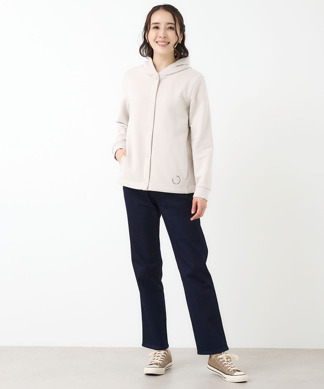 微起毛 裏毛 スナップボタン パーカー