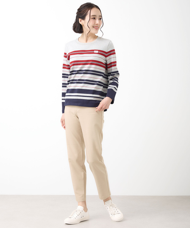 天竺 パネルボーダー カットソー