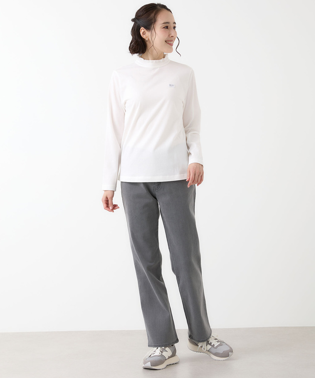 プレーティング天竺 襟フリル カットソー【吸汗速乾】