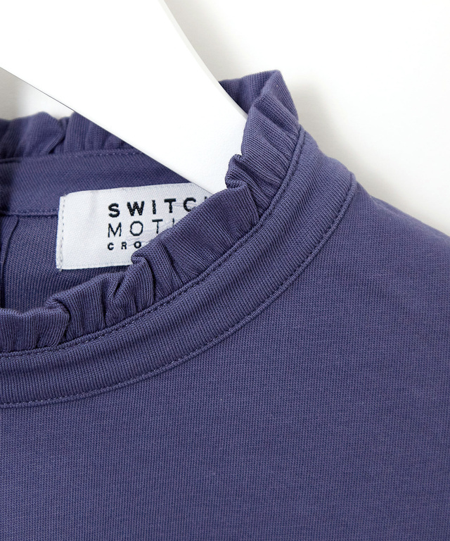 プレーティング天竺 襟フリル カットソー【吸汗速乾】