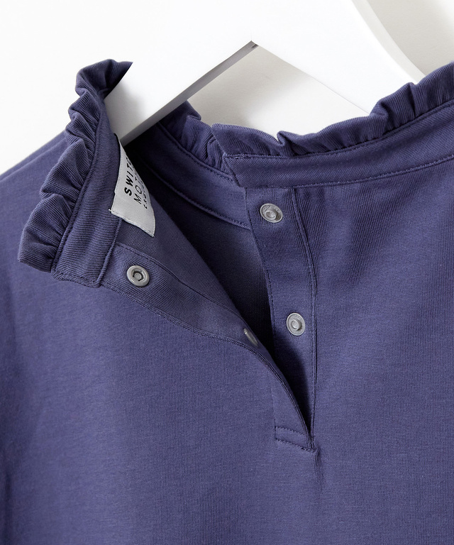 プレーティング天竺 襟フリル カットソー【吸汗速乾】