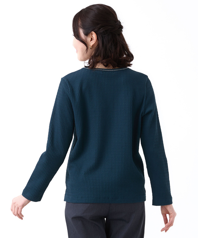 ケーブルジャカード クルーネック カットソー