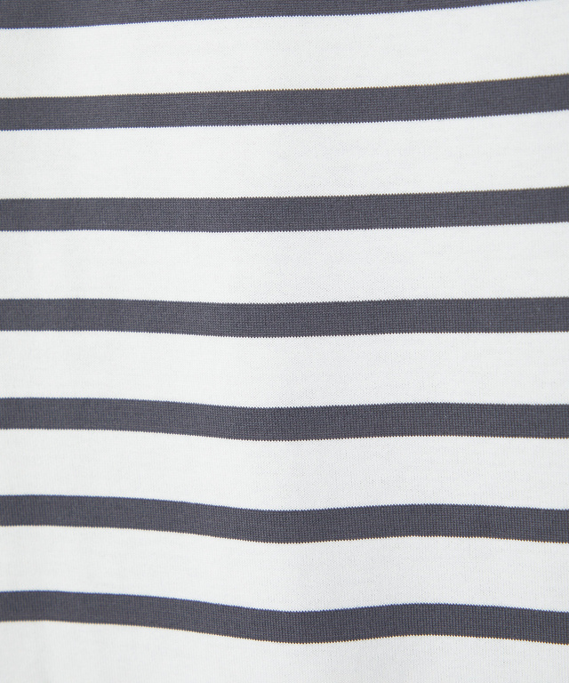 天竺 パネルボーダー クルーネック Tシャツ