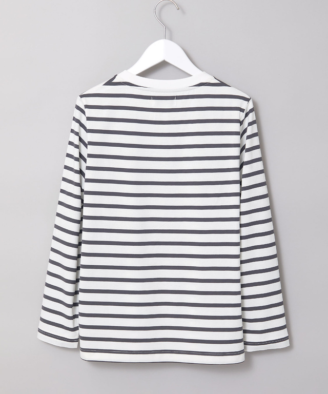 天竺 パネルボーダー クルーネック Tシャツ