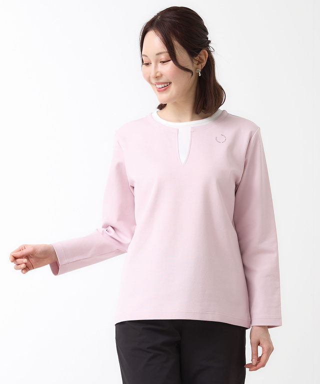 ストレッチポンチ レイヤード風 カットソー