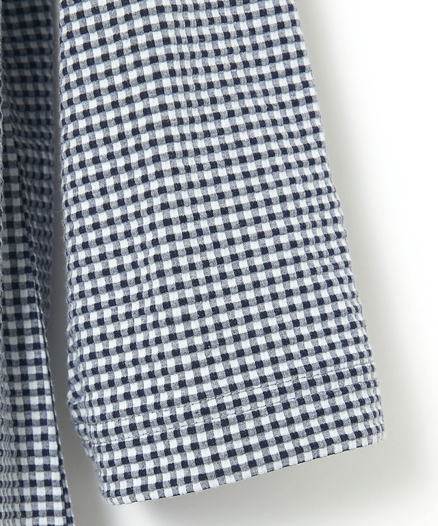 ギンガム ハイネック カットソー