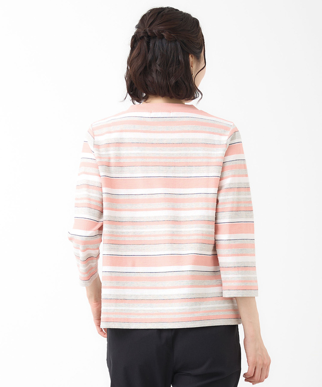 ロープ ジャカード ボーダー カットソー