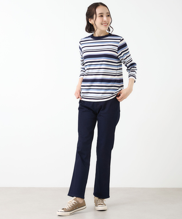 ロープ ジャカード ボーダー カットソー