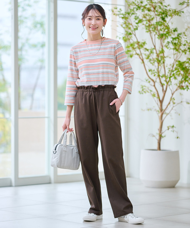 ロープ ジャカード ボーダー カットソー