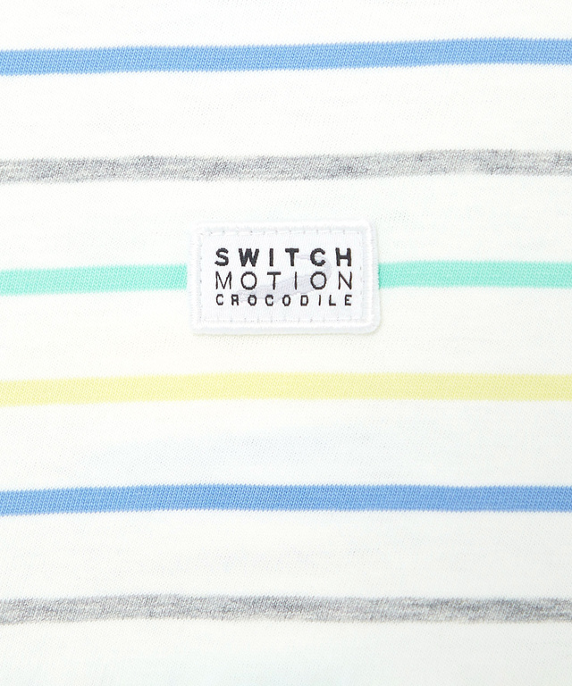 スノーコットン ボーダー 七分袖 Tシャツ【接触冷感】