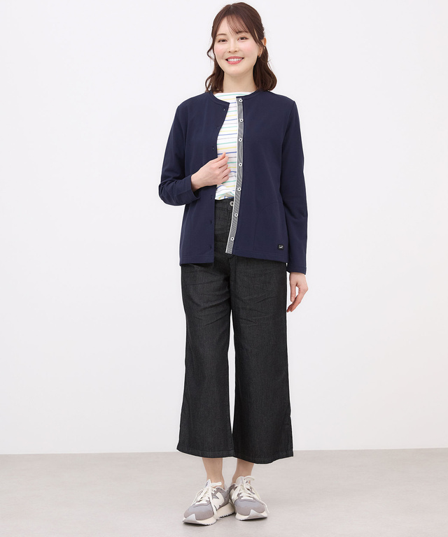 スノーコットン クルーネック カーディガン【接触冷感】