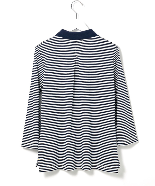 スノーコットン 鹿の子 七分袖 ポロシャツ【接触冷感】