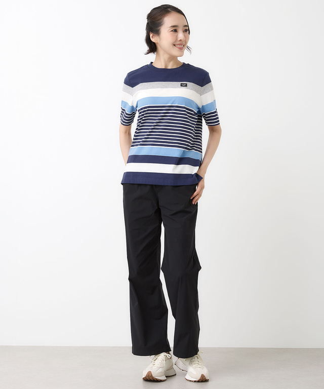 スノーコットン 天竺 パネルボーダー Tシャツ【接触冷感】