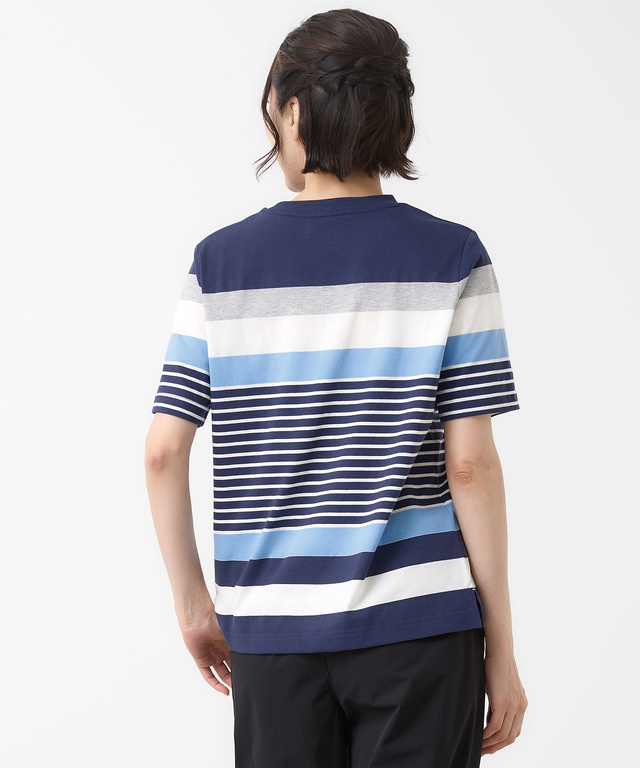 スノーコットン 天竺 パネルボーダー Tシャツ【接触冷感】