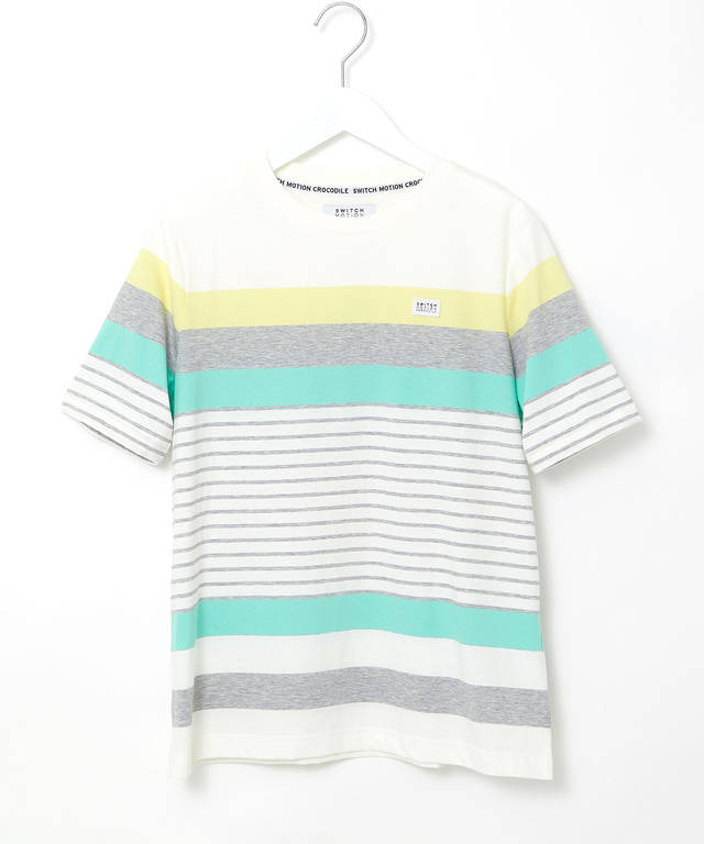 スノーコットン 天竺 パネルボーダー Tシャツ【接触冷感】