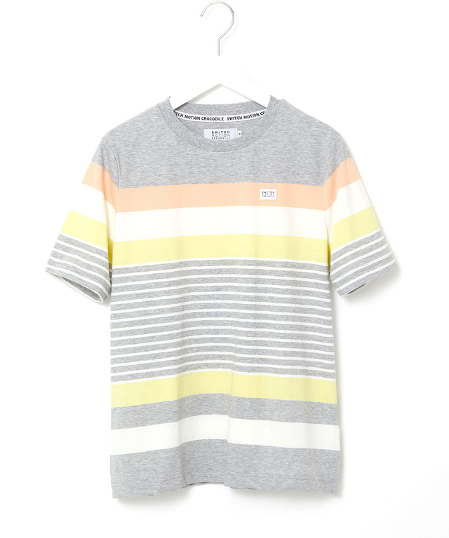 スノーコットン 天竺 パネルボーダー Tシャツ【接触冷感】