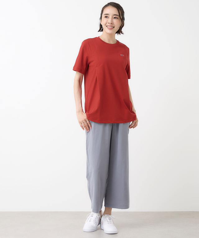 プレーティング天竺 タックデザイン Tシャツ【吸汗速乾】