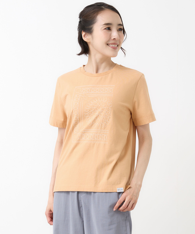 シャドーボーダー バンダナ刺繍 Tシャツ