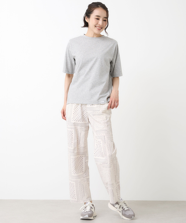 プレーティング天竺 切り替えロゴ Tシャツ【接触冷感】