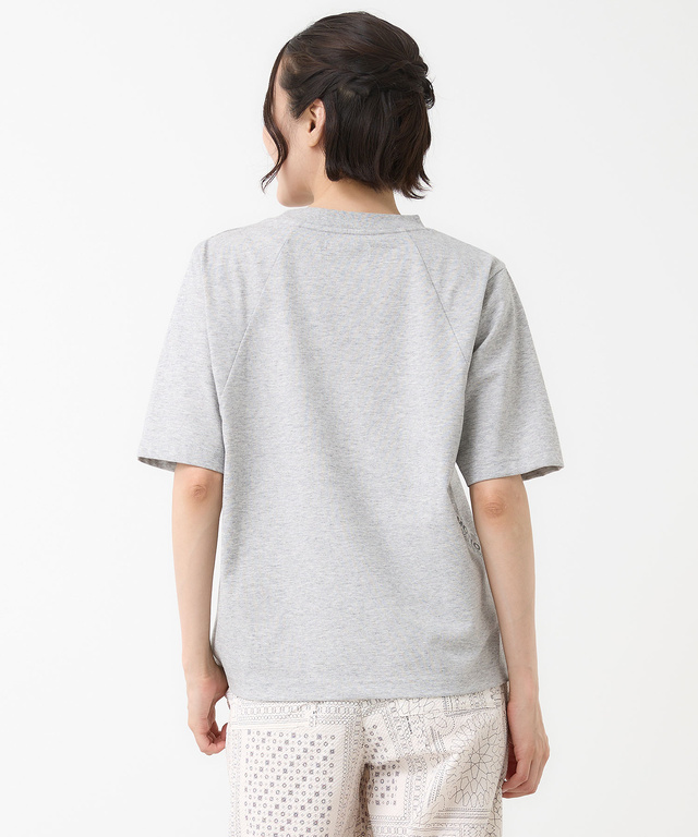 プレーティング天竺 切り替えロゴ Tシャツ【接触冷感】