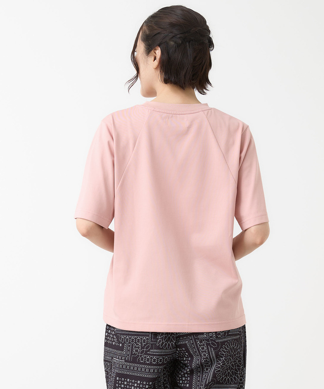 プレーティング天竺 切り替えロゴ Tシャツ【接触冷感】