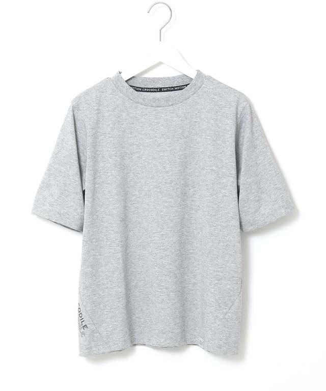 プレーティング天竺 切り替えロゴ Tシャツ【接触冷感】