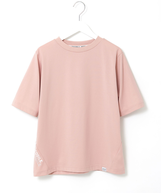 プレーティング天竺 切り替えロゴ Tシャツ【接触冷感】