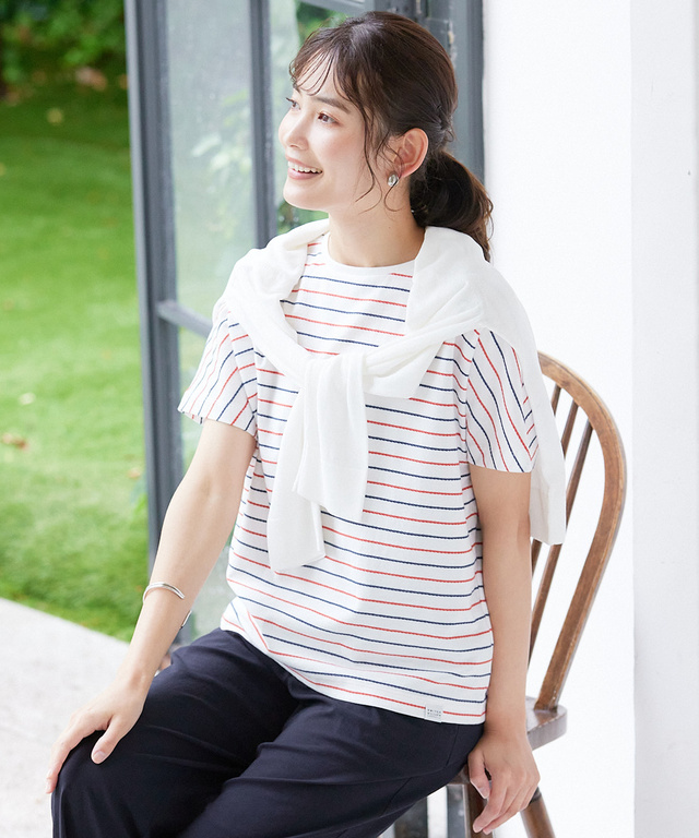 ロープ ジャカード ボーダー Tシャツ