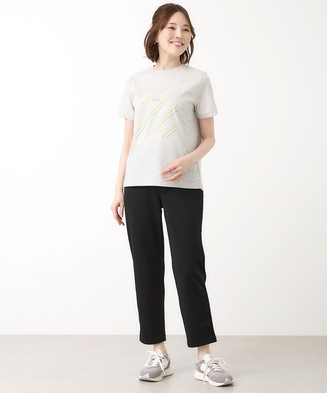 プレーティング天竺 マルチライン プリント Tシャツ【吸汗速乾】