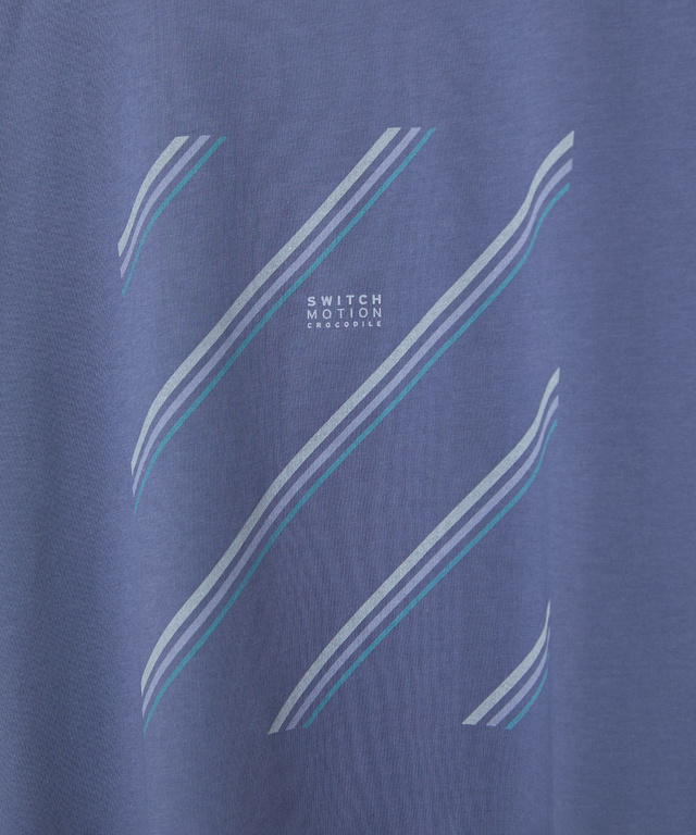 プレーティング天竺 マルチライン プリント Tシャツ【吸汗速乾】