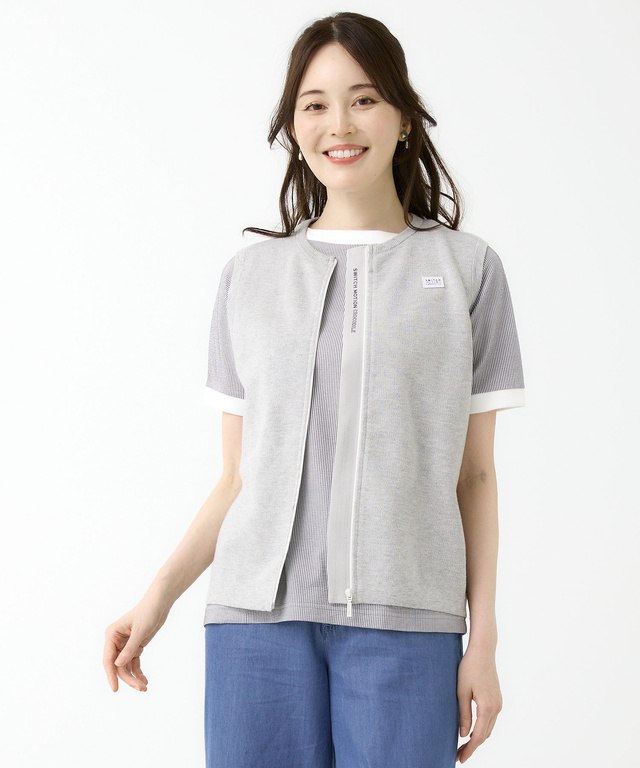 ジップアップ ニット ベスト