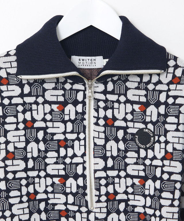 モノグラム ハーフジップ プルオーバー ニット