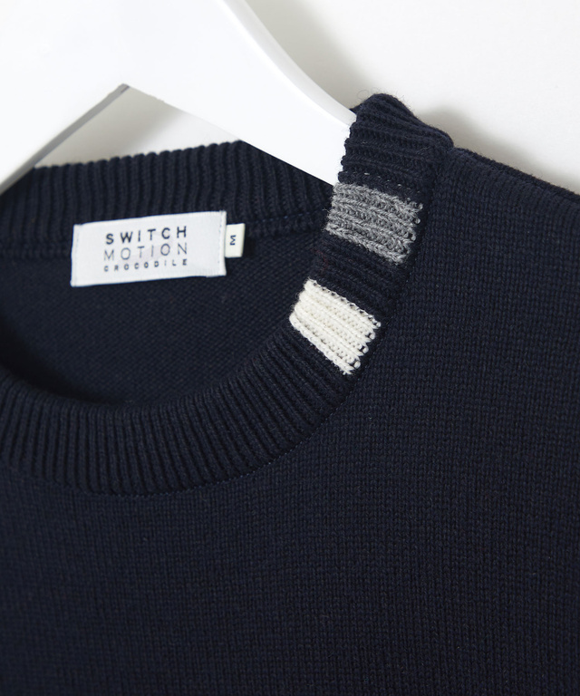 ロゴ クルーネック ニット【日本製】