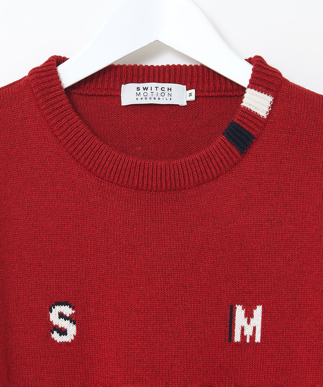 ロゴ クルーネック ニット【日本製】