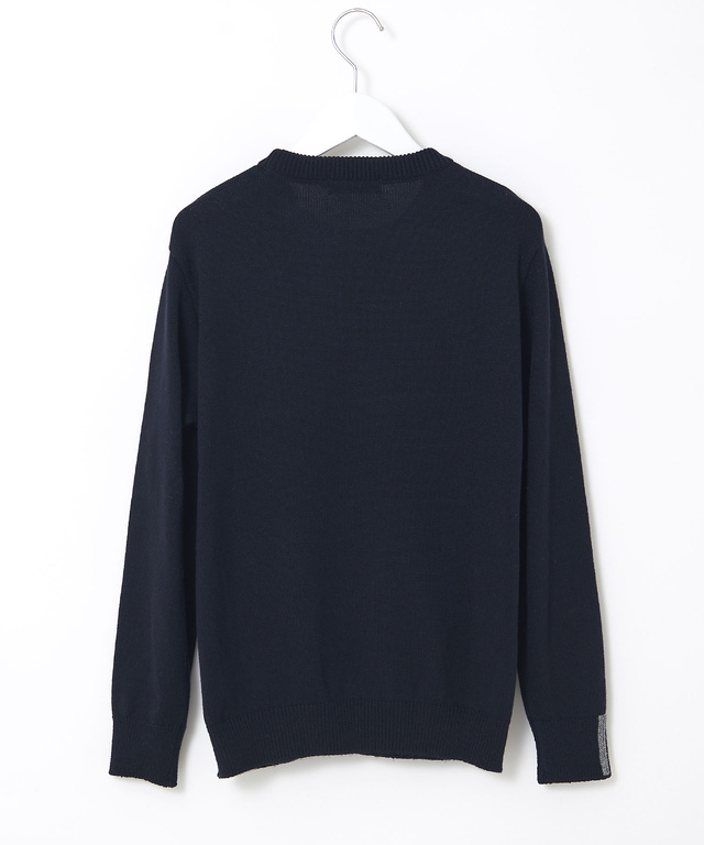 ロゴ クルーネック ニット【日本製】