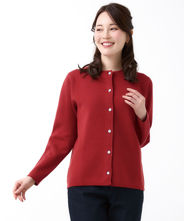 クルーネック ニット カーディガン