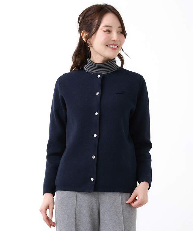 クルーネック ニット カーディガン