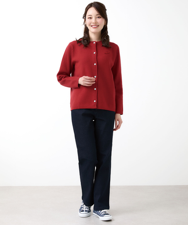 クルーネック ニット カーディガン