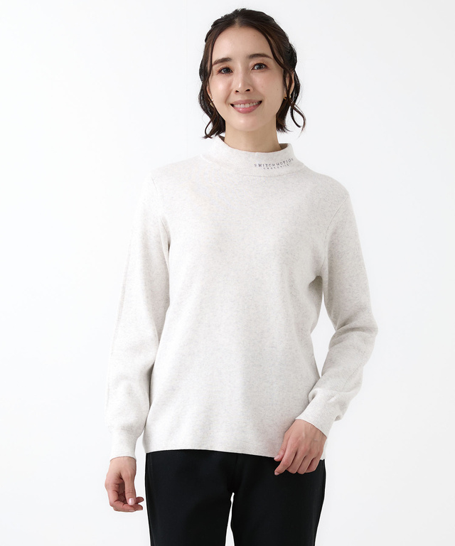 ハイネック リブデザイン ニット