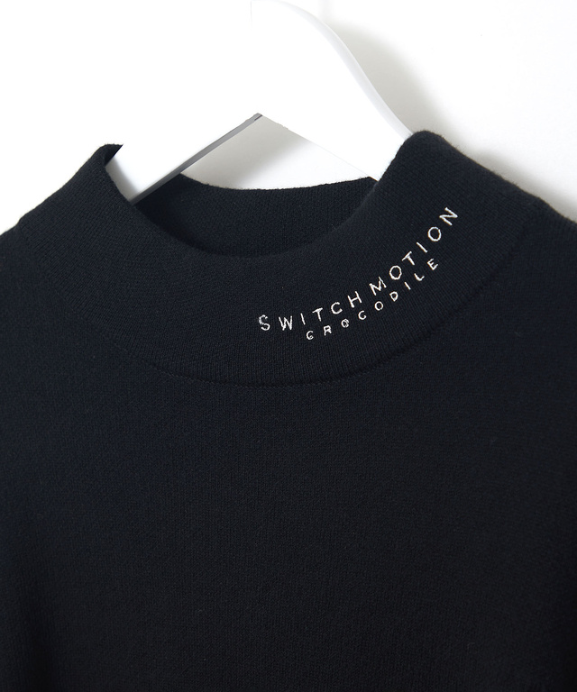 ハイネック リブデザイン ニット