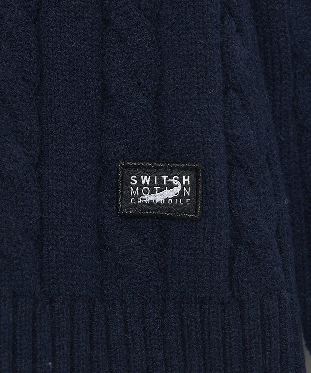 ウールブレンド  ケーブル  Vネック ニット