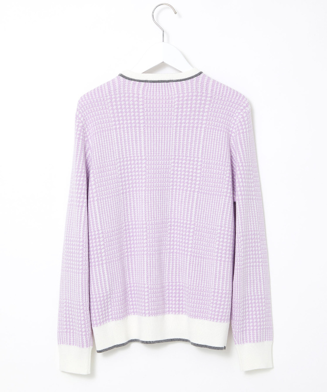 ウールブレンド 千鳥柄チェック 配色 ニット