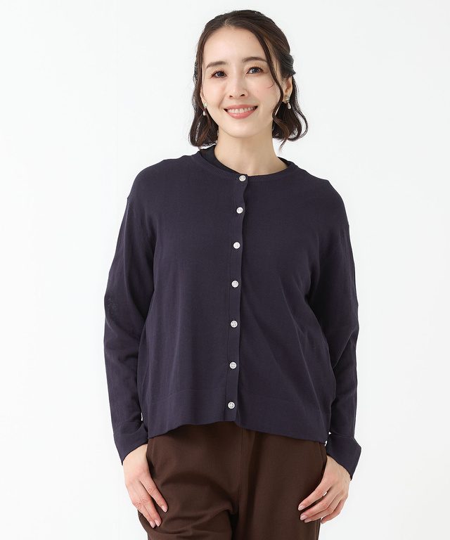 クルーネック カーディガン【手洗いOK】