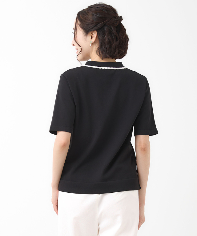 襟パイピング ニット ポロシャツ【ZERO POLO SHIRT】