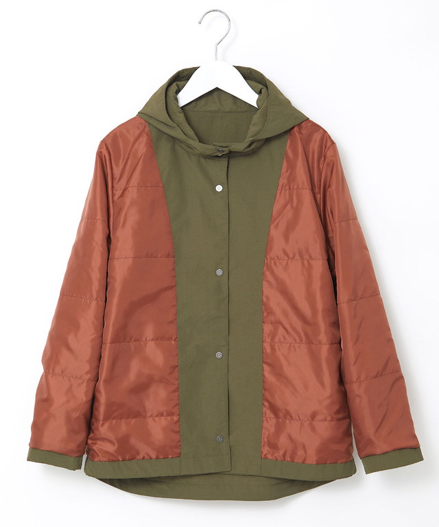 フード付き ドットボタン デザインジャケット