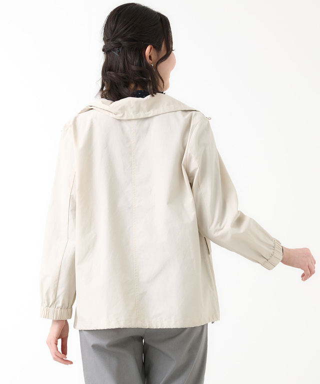 コットンナイロン スタンドカラー ブルゾン