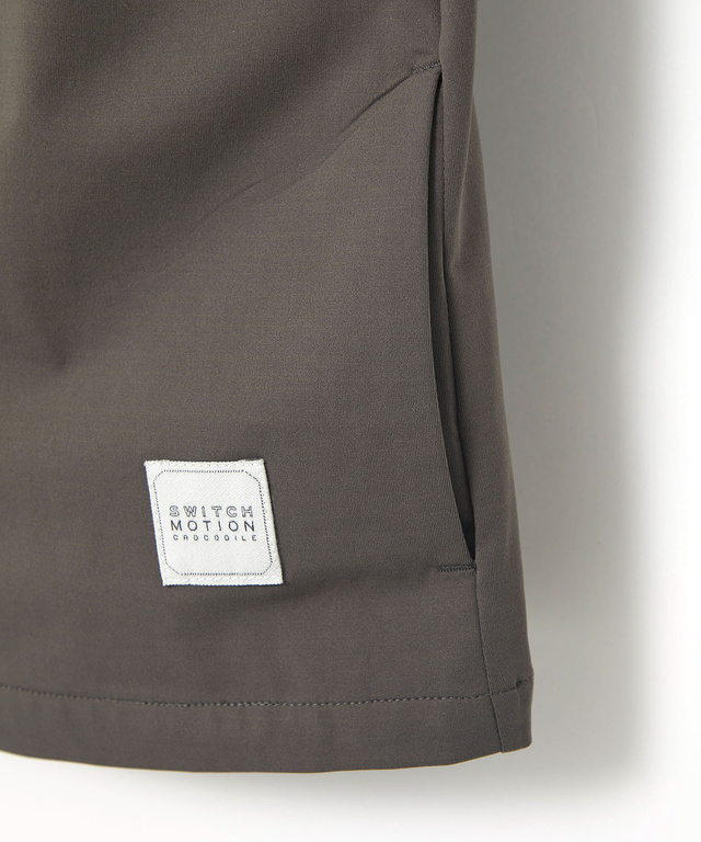 ギャザーデザイン ノーカラー ブルゾン【手洗いOK】