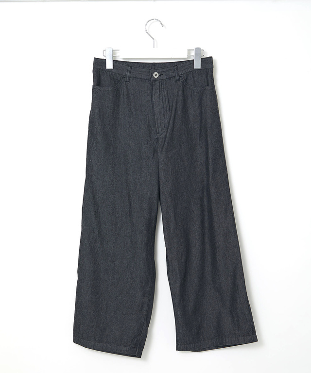 セミワイド クロップド ライト デニム