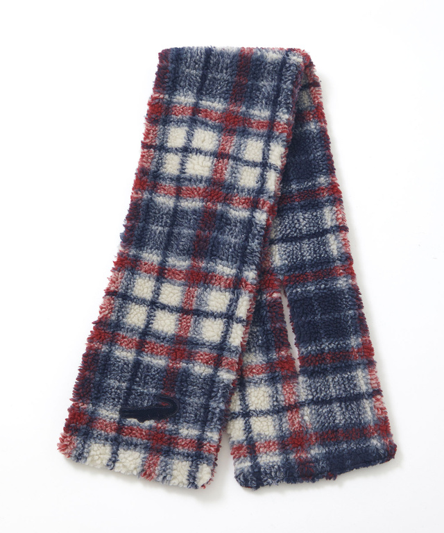 チェック柄 ボア マフラー