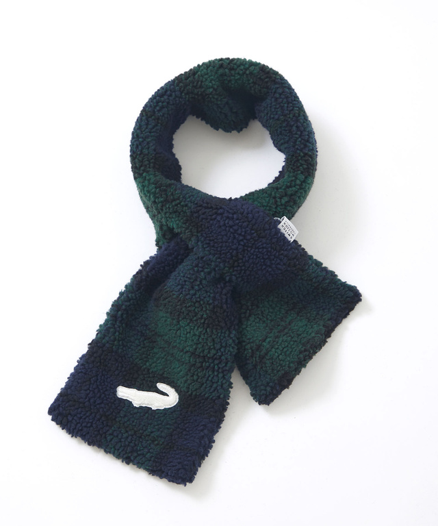 チェック柄 ボア マフラー